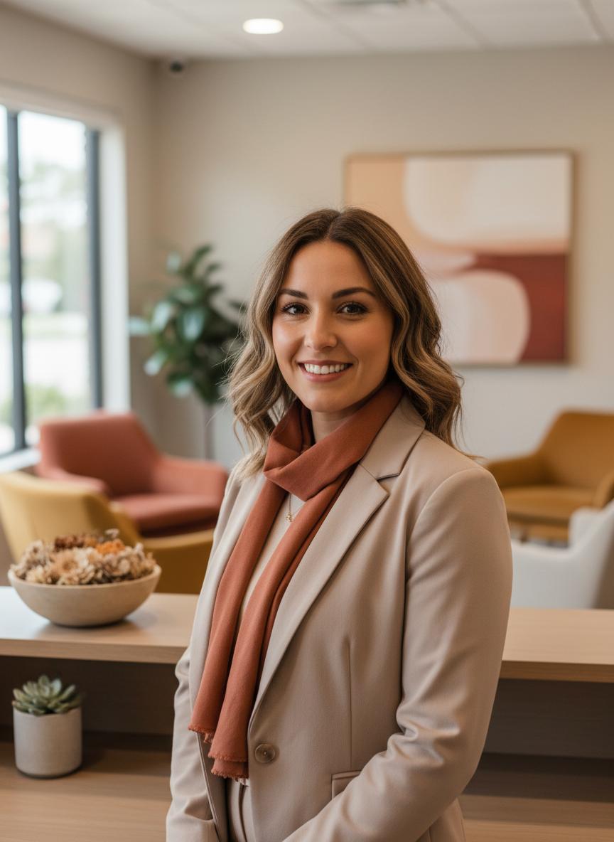 Talkys agent welcoming hotel guests at the front desk